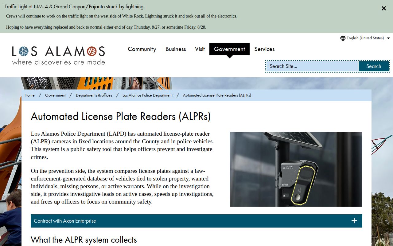 Los Alamos County warrant-record policy interface